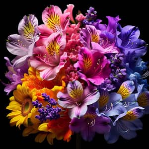 Vivid Chimera Flower - Cherry Blossom, Lavender, Sunflower & Azalea Mix