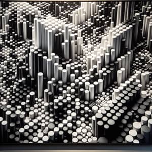 Abstract Black and White Cylinders Art Canvas | Study of Contrasts