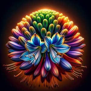 Vibrantly Colorful Crossbred Flower Photo - Botanical Photography