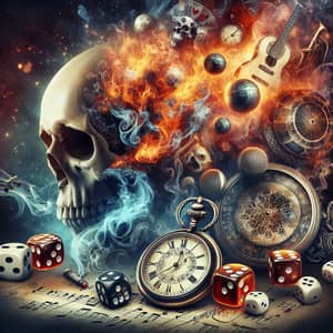 Mystique Scene: Burning Skulls, Gambling, Music & Pocket Watch