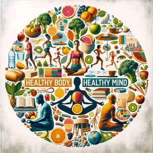 Holistic Wellbeing Collage: Healthy Body Healthy Mind Art