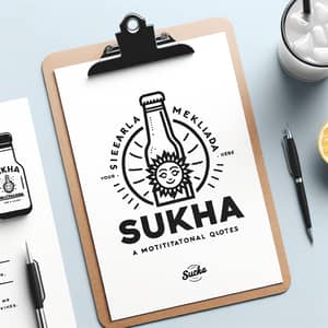 Minimalist Logo for Sukha Brand: Micheladas & Motivational Quotes