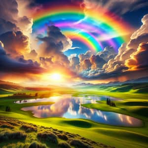 Vibrant Rainbow in Serene Sky - Beautiful Nature Scene