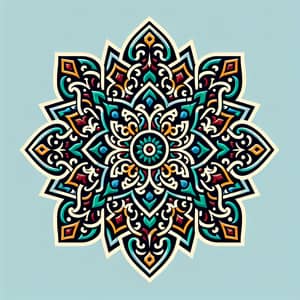 Tatar Ornament Art: Geometric Patterns, Flourishing Lines, Vibrant Colors