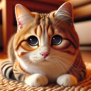 Colorful Ginger Cat with Sky-Blue Eyes | Cozy House Setting