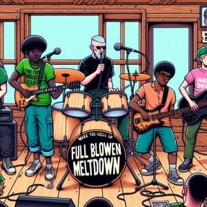 Full Blown Meltdown Band - Diverse Musical Performance in Wooden House