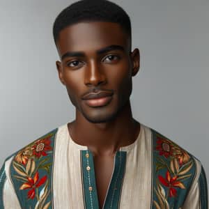 Handsome Black Man in Stylish Outfit | Serene & Confident Expression