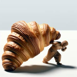Intricate South Asian Man with Giant Croissant | Art Sculpture