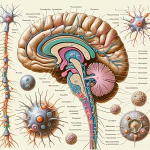 Detailed Illustration of Central Nervous System and Nociceptors