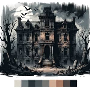Decaying Mansion: Gothic Horror Scene with Ominous Feel