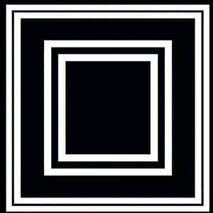 Black Square with White Medieval-style Border