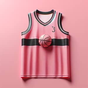 Pink Basketball Jersey with Black Stripe