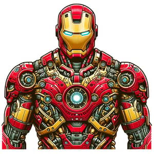 Futuristic Red and Gold Superhero Suit | Technological Design