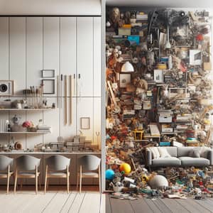 Clutter vs Minimalism: A Visual Contrast In Space