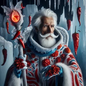 Ice and Spice Elder: Snow-White Beard & Spicy-Red Cloak