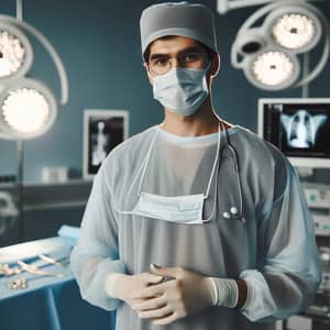 Confident Circassian Surgeon | Professional Operating Room Scene