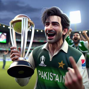 Anonymous Pakistani Cricketer Celebrates Winning Cricket World Cup