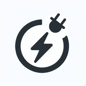 Power Charging Icon with Circle and Lightning Bolt