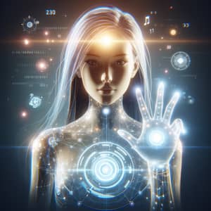 Futuristic AI Virtual Assistant Hologram - Interactive Design
