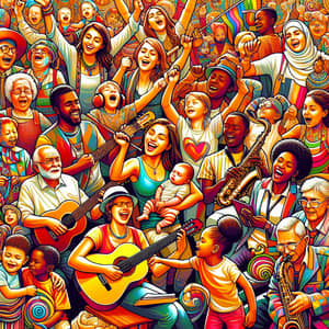 Diverse Group of People - Musicians, Mothers, Children, Teachers, Speakers