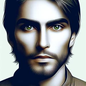 Mysterious Middle Eastern Man with Striking Green Eyes