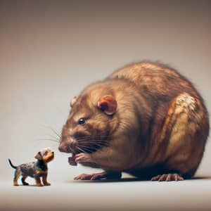 Unusual Friendship: Giant Rat with Remarkably Small Dog