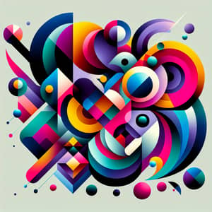 Intriguing Abstract Illustration with Shapes and Vibrant Colors
