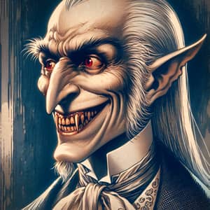 Detailed Vintage Style Depiction of Tricky Vampire