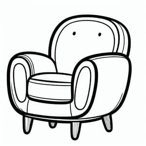 Adorable Armchair Line Art for 1-Year-Olds