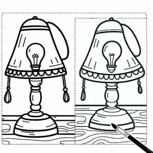 Simple Lamp Coloring Page for 1-Year-Old Kids