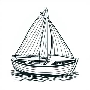 Simple & Friendly Boat Coloring Page for 2-Year-Olds