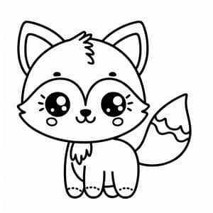 Adorable Fox Coloring Page for 1-Year-Olds