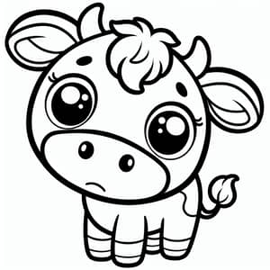 Adorable Cow Line Art for 1-Year-Olds to Color