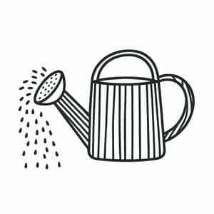 Simple Watering Can Coloring Page for Kids
