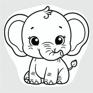 Cute & Friendly Elephant Coloring Page for Kids