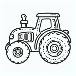 Simple Toy Tractor Coloring Page | Fun for 4-Year-Olds