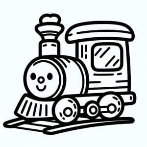 Simple Train Coloring Page for Kids