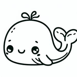 Adorable Whale Coloring Page for Kids