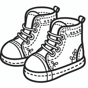 Simple Shoes Coloring Page for Toddlers
