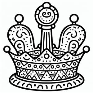 Simple Toy Crown Coloring Page for 2-Year-Olds