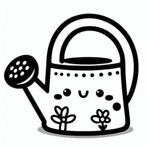 Cute Watering Can Coloring Page for Kids