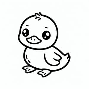 Cute Duckling Coloring Page for 1-Year-Olds