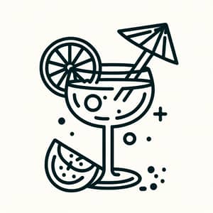Simple Cocktail Line-Art for Kids to Color