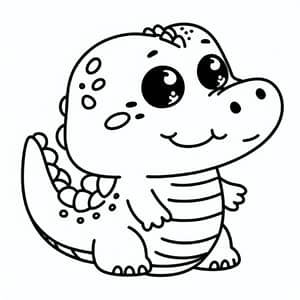 Cute Crocodile Coloring Page for 1-Year-Olds