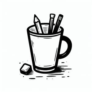 Simple & Friendly Cup Coloring Illustration for Kids | Easy to Color
