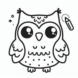 Cute Owl Coloring Page for 1-Year-Olds