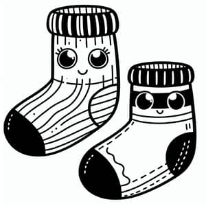 Adorable Socks Coloring Page for Kids