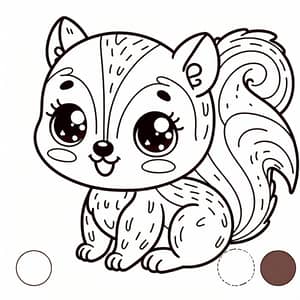 Cute Squirrel Coloring Page for 1-Year-Olds