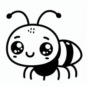 Cute Ant Coloring Page for Toddlers