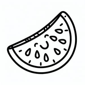Adorable Watermelon Slice Coloring Page for Kids